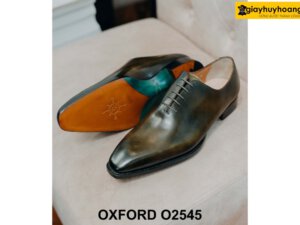 Giày da nam trơn khắc laser nghệ thuật Oxford O2545 004