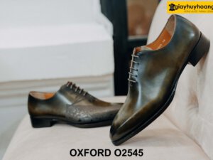 Giày da nam trơn khắc laser nghệ thuật Oxford O2545 003
