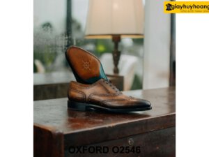 Giày da nam nhuộm màu thủ công Oxford O2546 004
