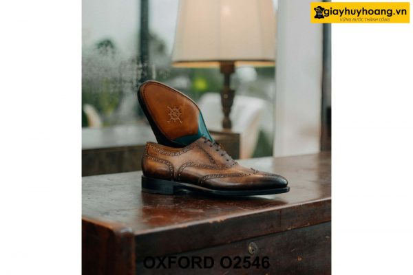 Giày da nam nhuộm màu thủ công Oxford O2546 004