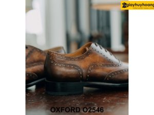 Giày da nam nhuộm màu thủ công Oxford O2546 003