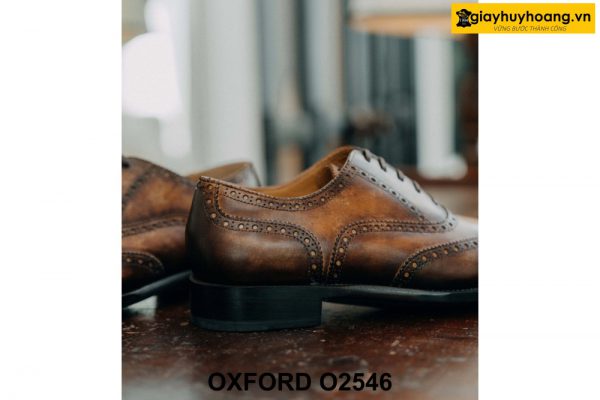Giày da nam nhuộm màu thủ công Oxford O2546 003