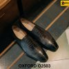 Giày da nam trơn màu xám đen patina Oxford O2503 001