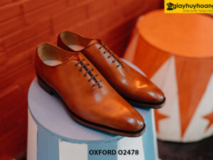 Giày da nam thon dài Wholecut trơn Oxford O2478 004