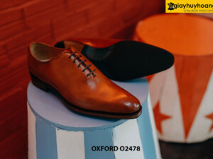 Giày da nam thon dài Wholecut trơn Oxford O2478 003
