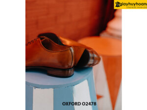 Giày da nam thon dài Wholecut trơn Oxford O2478 002
