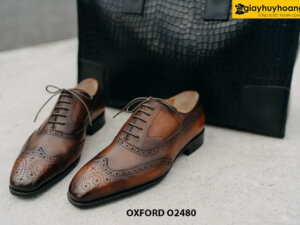 Giày tây nam công sở đục lỗ Wingtips Oxford O2480 001