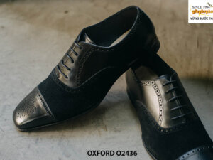Giày tây nam da trơn phối da lộn Oxford O2436 001