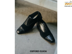 Giày tây nam da trơn phối da lộn Oxford O2436 004