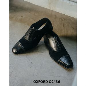 Giày tây nam da trơn phối da lộn Oxford O2436 004