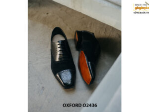 Giày tây nam da trơn phối da lộn Oxford O2436 003