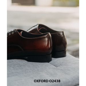 Giày da nam Oxford mũi trơn đỏ đô O2437 004