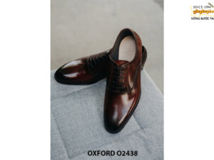 Giày da nam Oxford mũi trơn đỏ đô O2437 003
