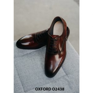 Giày da nam Oxford mũi trơn đỏ đô O2437 003