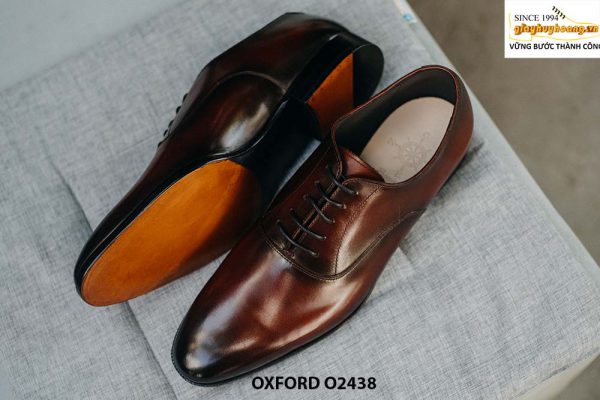 Giày da nam Oxford mũi trơn đỏ đô O2437 002