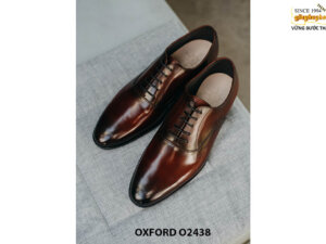 Giày da nam Oxford mũi trơn đỏ đô O2437 001