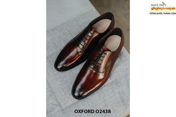 Giày da nam Oxford mũi trơn đỏ đô O2437 001