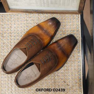 Giày da nam Oxford mũi vuông mạnh mẽ O2439 001
