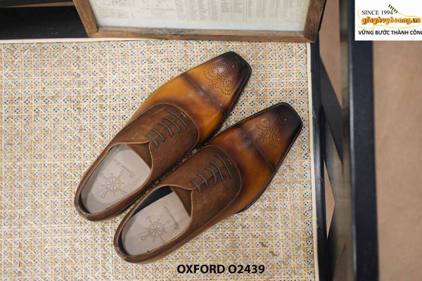 Giày da nam Oxford mũi vuông mạnh mẽ O2439 001