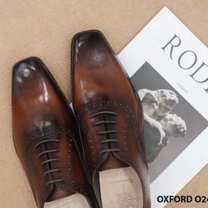 Giày da nam mũi trơn vuông đặt mới Oxford O2441 001