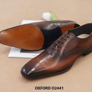 Giày da nam mũi trơn vuông đặt mới Oxford O2441 003