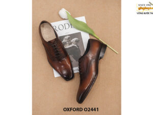 Giày da nam mũi trơn vuông đặt mới Oxford O2441 004