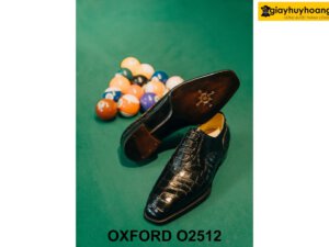 Giày da nam buộc dây da cá sấu thật Oxford O2512 004