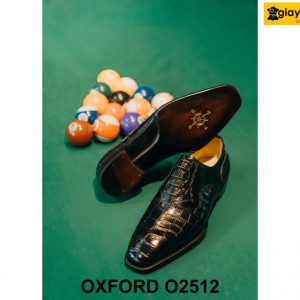 Giày da nam buộc dây da cá sấu thật Oxford O2512 004