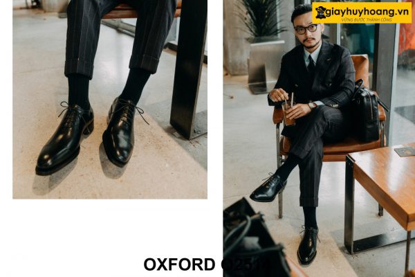 Giày da nam màu đen Wholecut sang trọng Oxford O2514 005