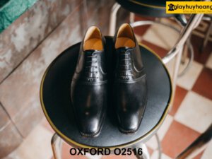 Giày da nam màu đen công sở Oxford O2516 001