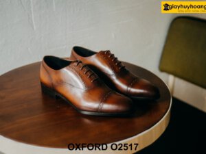 Giày da nam màu bò thiết kế đẹp thời trang Oxford O2517 001