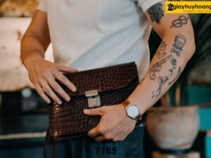 Cặp cầm tay nam da cá sấu sang trọng T165 003