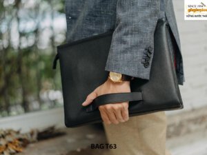 Túi ví cầm tay nam công sở màu đen T63 001