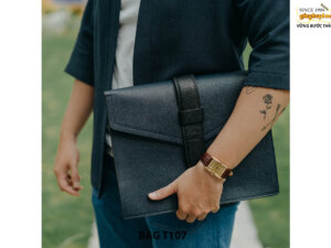 Túi ví cầm tay da bò đựng được Ipad máy tính bảng T107 001