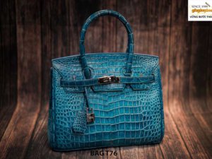 Túi xách nữ da cá sấu nhuộm màu thủ công T76 001