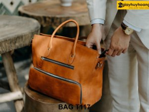 Túi xách da bò nam nhuộm màu bò thủ công cao cấp T117 002