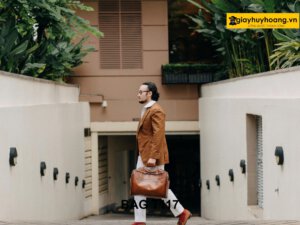 Túi xách da bò nam da bê con thảo mộc T118 003