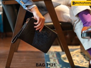 Ví cầm tay nam da cá sấu nhỏ gọn phong cách T121 003