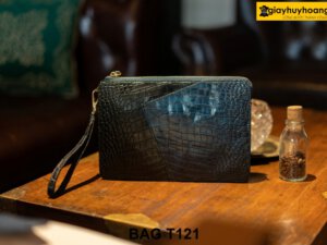 Ví cầm tay nam da cá sấu nhỏ gọn phong cách T121 001