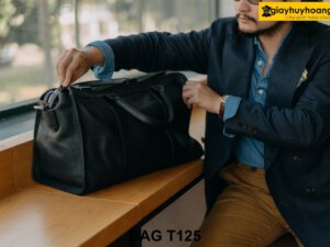 Túi xách nam da bò vân hạt chống nhăn T125 004
