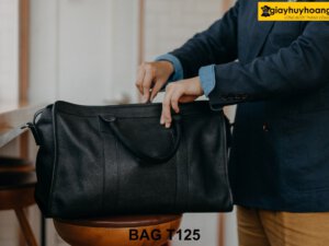 Túi xách nam da bò vân hạt chống nhăn T125 002