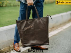 Túi xách thời trang nam da bò màu nâu T145 001