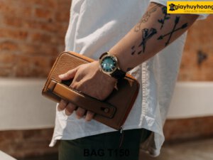 Túi ví cầm tay da bò đựng điện thoại tiền thẻ atm T150 006