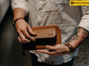 Túi ví cầm tay da bò đựng điện thoại tiền thẻ atm T150 004