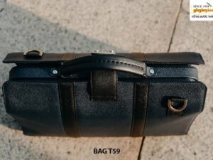 Túi xách da bò nam vân hạt chống nhăn có khóa số T59 003