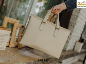 Túi xách cầm tay nam công sở màu trắng T62 001