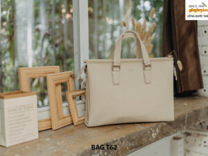Túi xách cầm tay nam công sở màu trắng T62 006