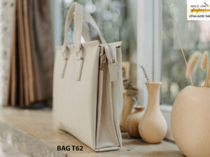 Túi xách cầm tay nam công sở màu trắng T62 004