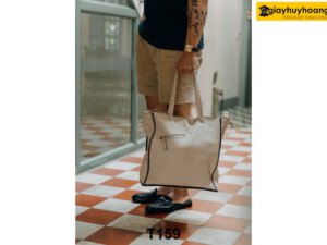 Túi xách da bò nam thời trang màu trắng T158 001