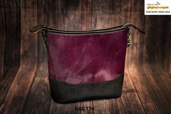 Túi xách nữ thời trang da lông màu tím T73 001